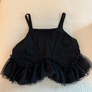 Anthropologie Black Ruffle Blouse